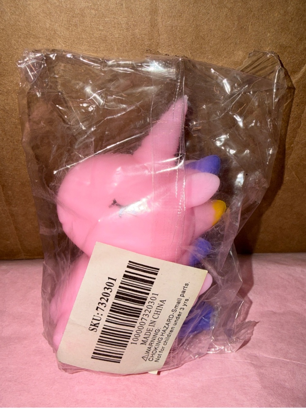 🩷 $3 Bundle Pink Unicorn Squishy Toy with Purple & Gold Mane - Picture 4 of 6